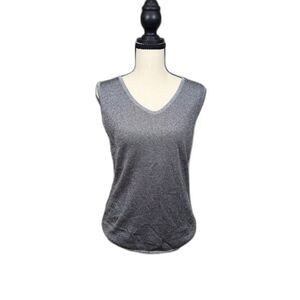 Escada Margaretha Ley Metallic Knit Tank 38 Luxe Minimalist Vintage Runway Top